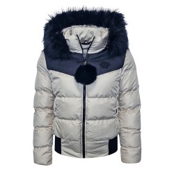Дамско пухено яке с качулка, City Angels Jeans, Бежово, 6825